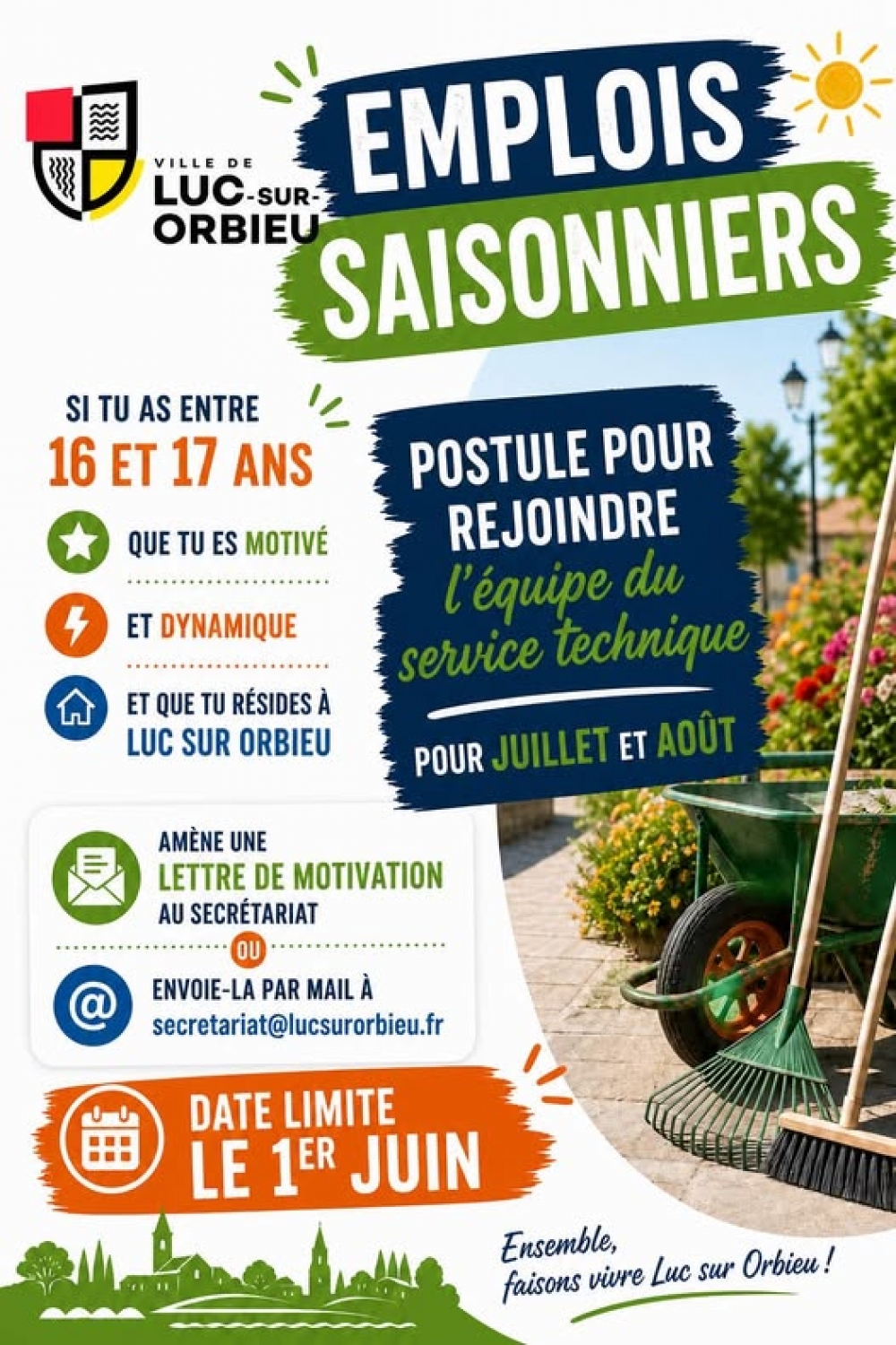 EMPLOIS SAISONNIERS – LUC-SUR-ORBIEU