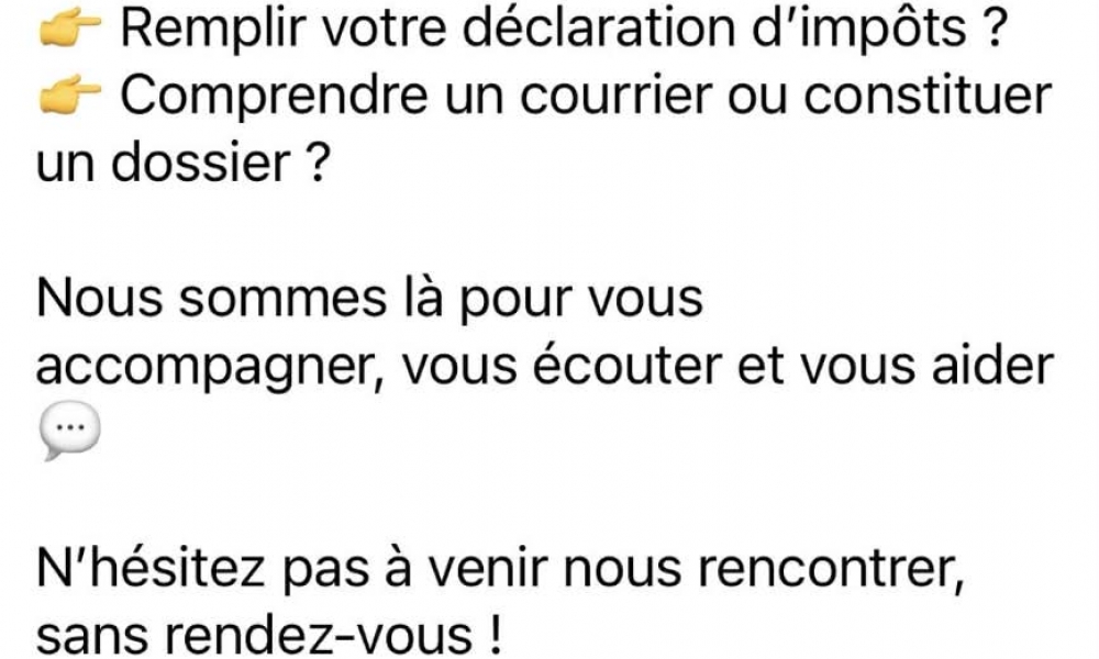PERMANENCES POUR ACCOMPAGNER LES HABITANTS 